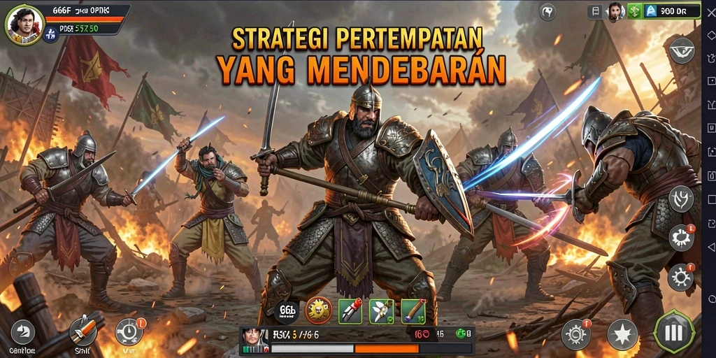 Screenshot gameplay <strong>666F</strong> yang menunjukkan pertempuran strategis yang intens.