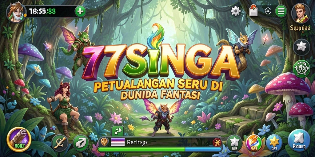 Tampilan gameplay seru dalam 77SINGA menunjukkan aksi petualangan.