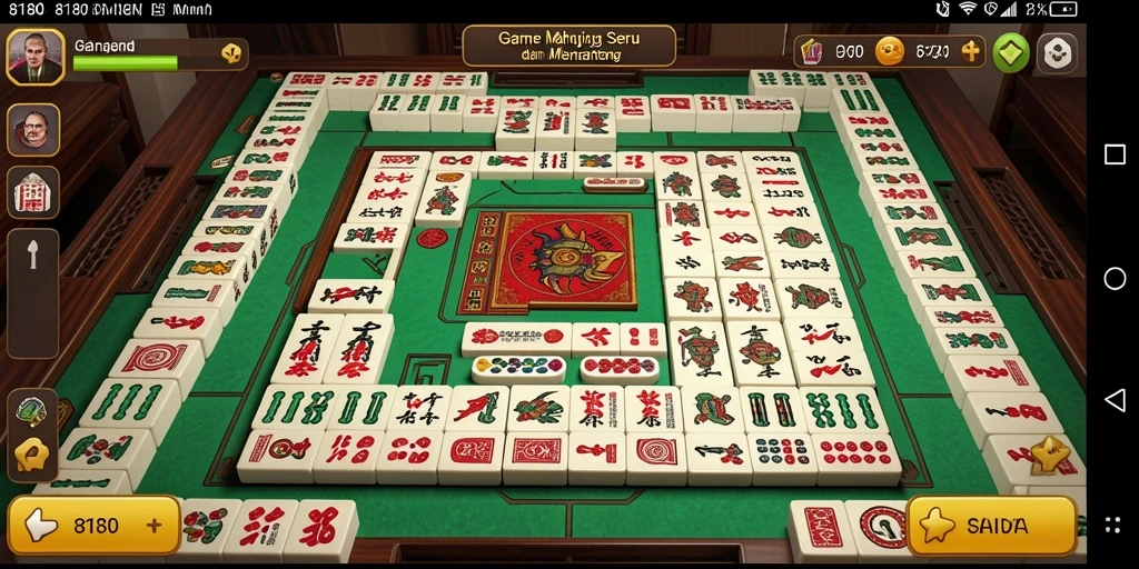 Tangkapan layar permainan Mahjong dengan antarmuka yang menarik.