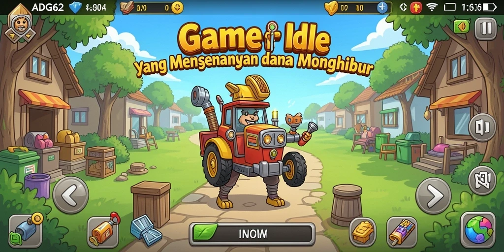 Tampilan screenshot utama ADG62 menunjukkan karakter aktif dalam gameplay santai.
