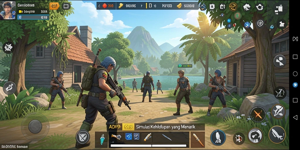 Tangkapan layar utama menunjukkan gameplay mendalam ADI99 dengan interaksi karakter.