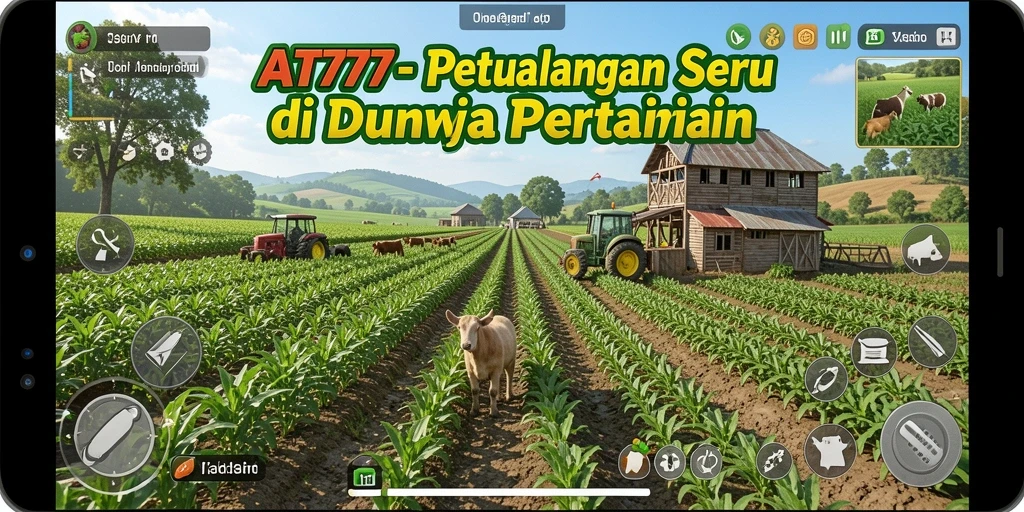 Screenshot gameplay AT777 menampilkan aksi seru bertani dengan beragam tanaman.