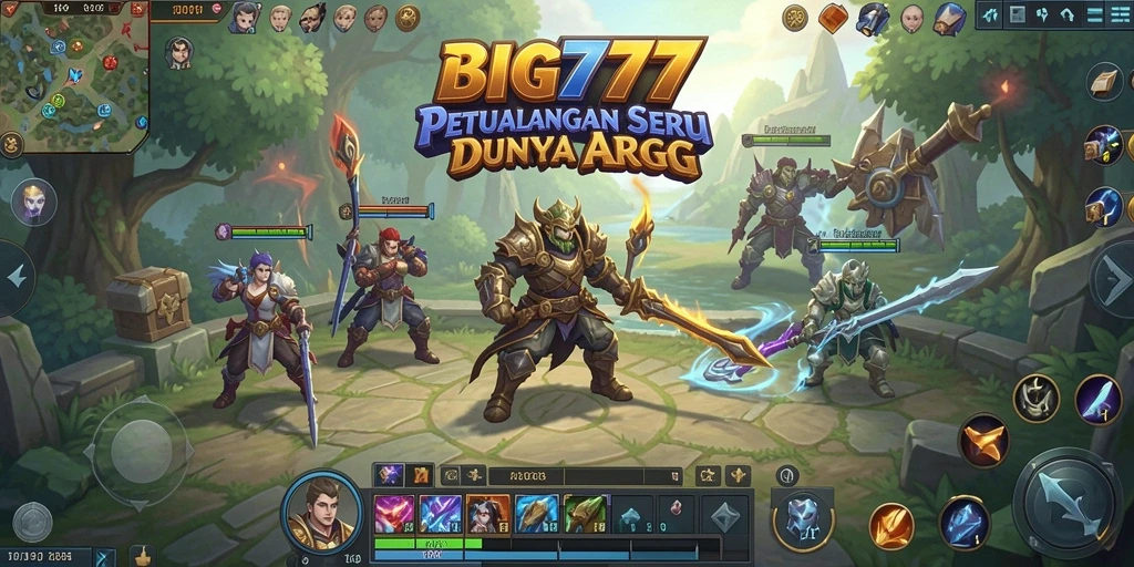 Screenshot gameplay ARPG BIG777 dengan pertarungan epik dan pemandangan menakjubkan.