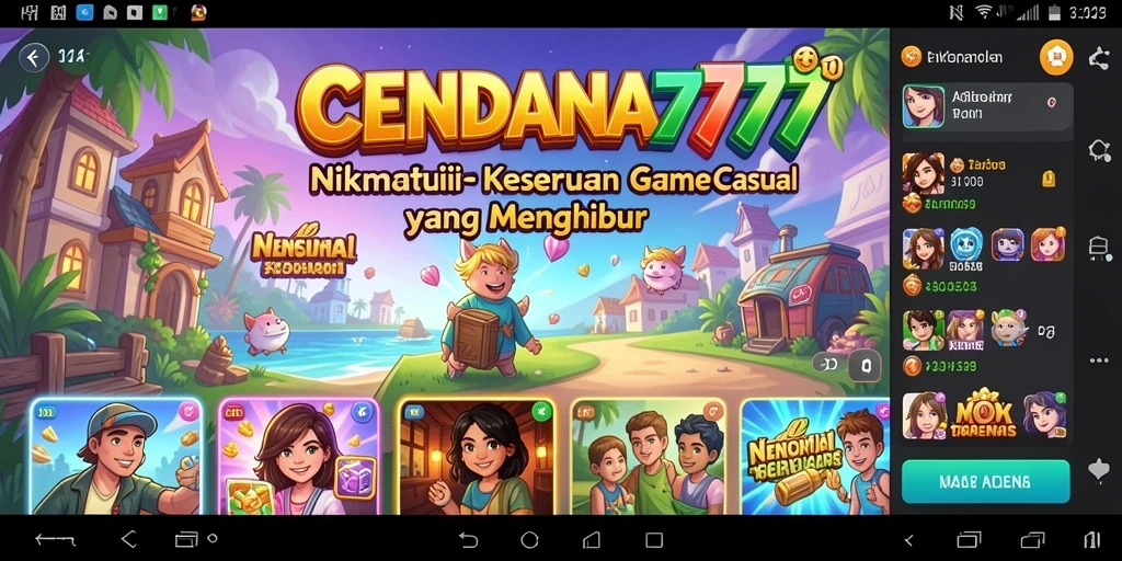 Tampilan gameplay seru dari CENDANA777 yang penuh warna.