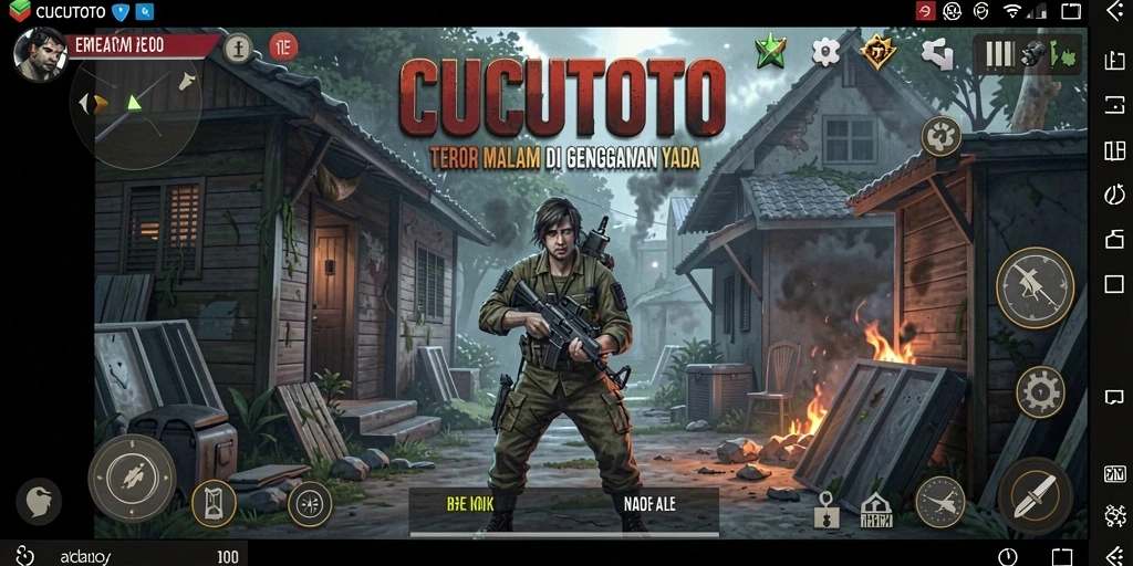 Screenshot menegangkan dari gameplay CUCUTOTO dengan suasana gelap dan menakutkan.