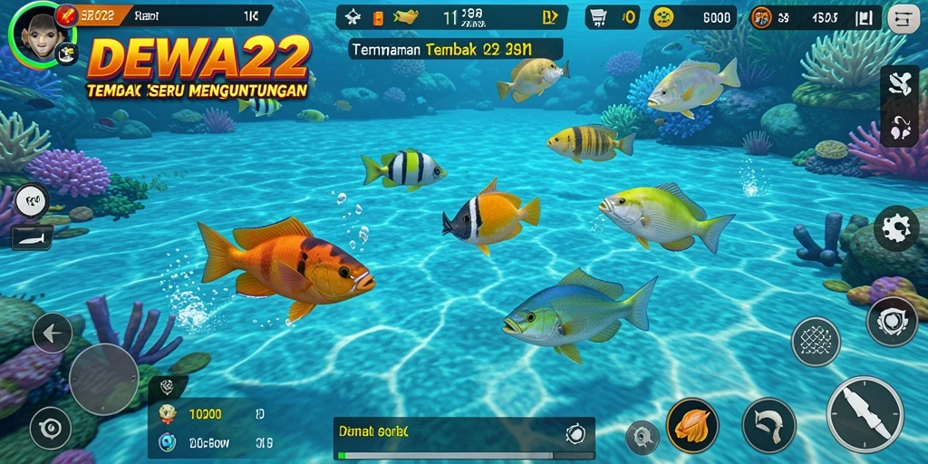 Tampilan gameplay seru menangkap ikan di DEWA22.