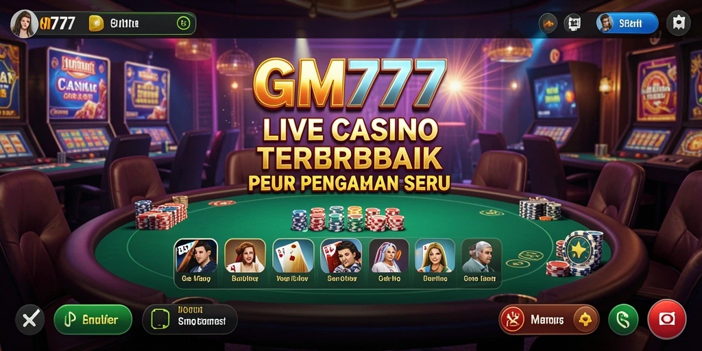 Tampilan antarmuka GM777 dalam permainan Live Casino yang menarik.