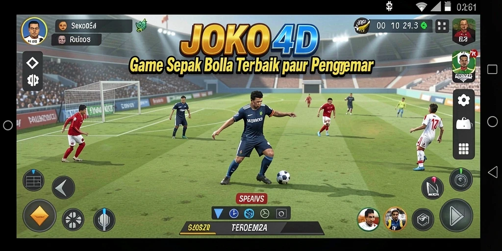 Tampilan gameplay seru dari JOKO4D yang menyuguhkan aksi sepak bola.