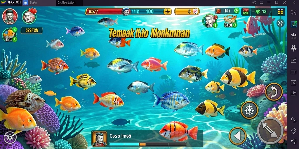 Screenshot gameplay <strong>JOS77</strong> menunjukkan aksi menembak ikan yang seru.