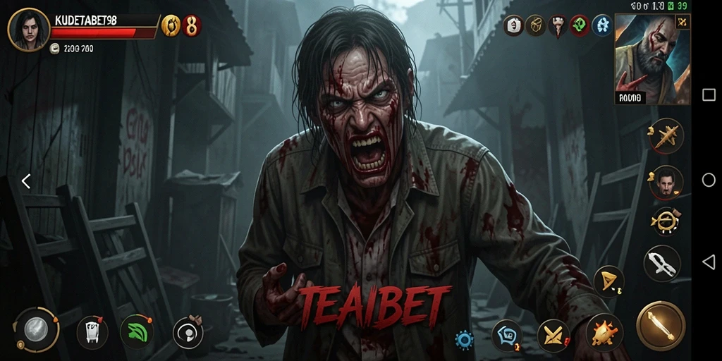 Screenshot gameplay KUDETABET98 yang menunjukkan momen ketegangan dan kengerian.