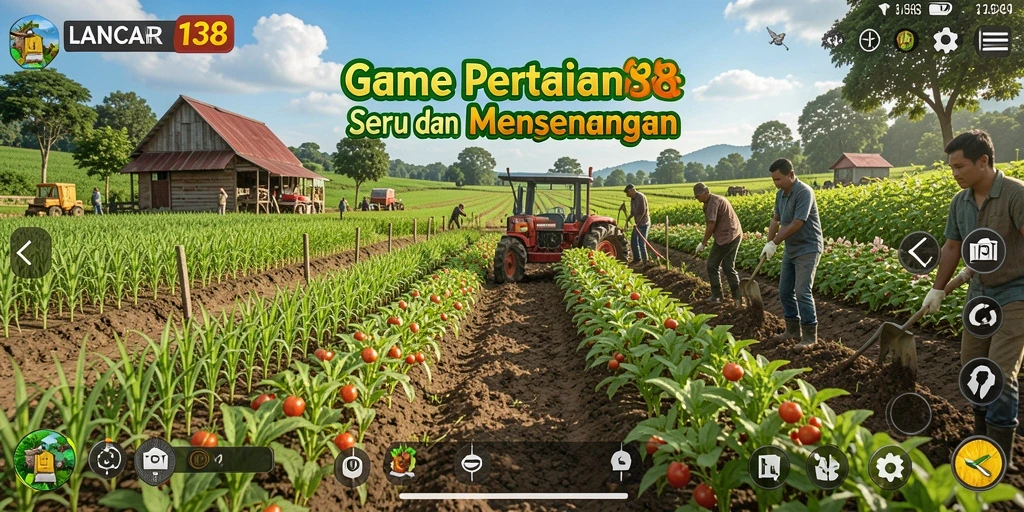 Tampilan gameplay LANCAR138 yang menggambarkan aktivitas bertani.