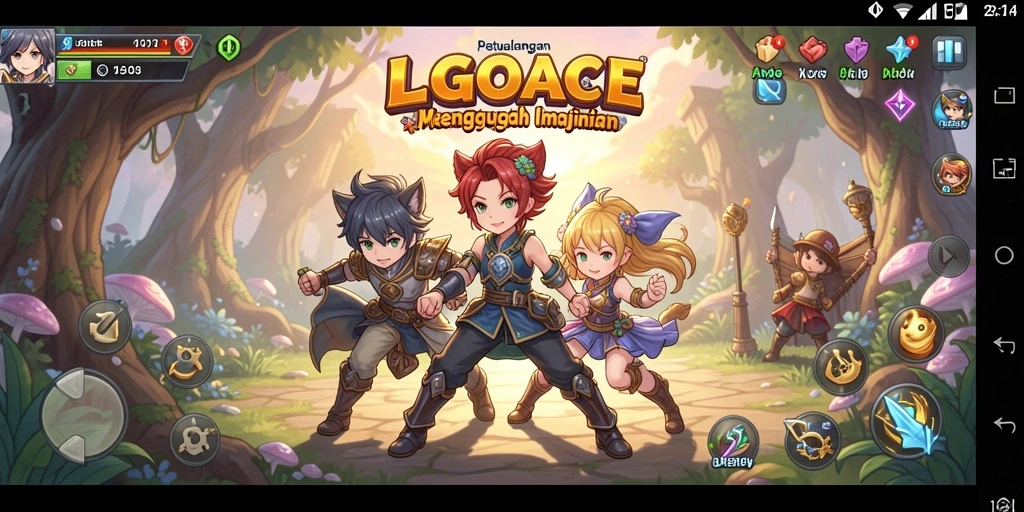 Screenshot gameplay LGOACE menampilkan pertarungan epik antara karakter anime.