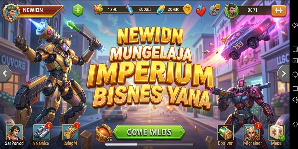 Tampilan gameplay menarik dari NEWIDN yang menunjukkan pengelolaan bisnis.