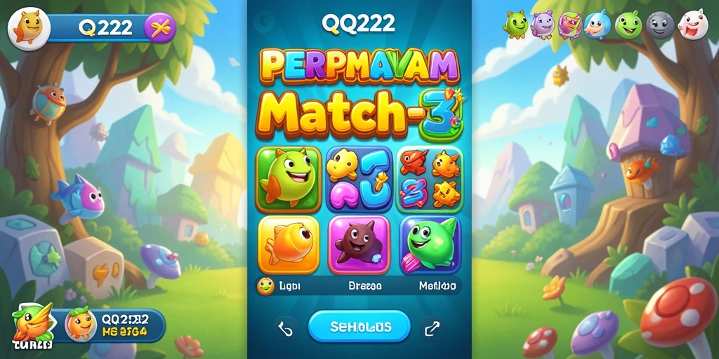 Tampilan gameplay QQ222 yang penuh warna dan seru.