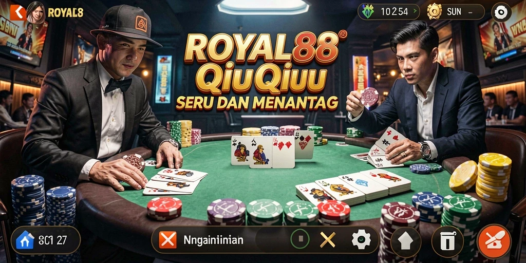 Tampilan utama gameplay QiuQiu dalam ROYAL88 yang menarik.