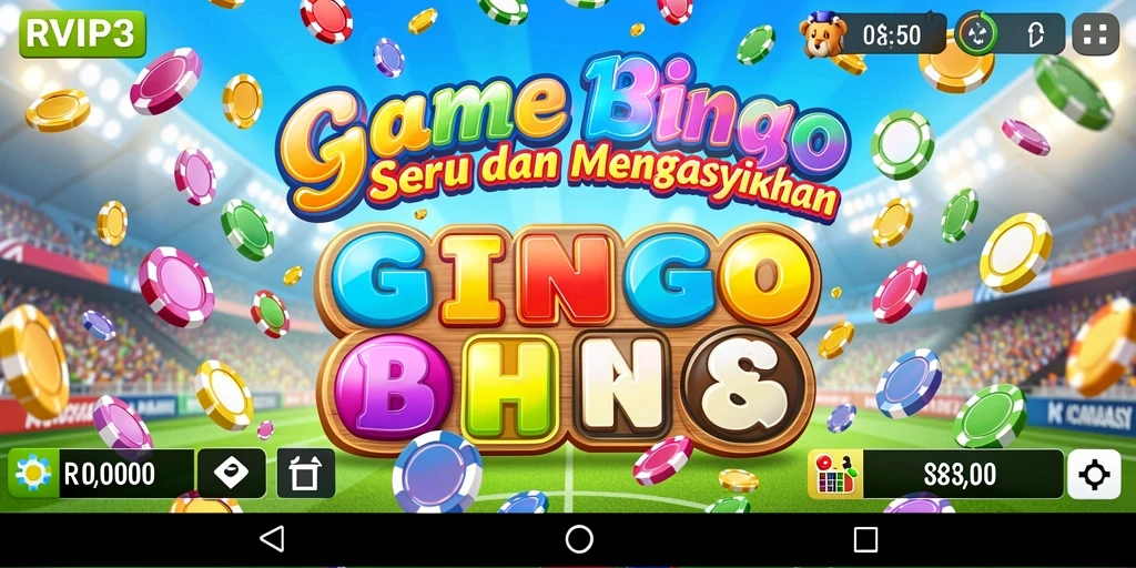 Screenshot utama RVIP3 menampilkan antarmuka permainan Bingo yang menarik dan interaktif.