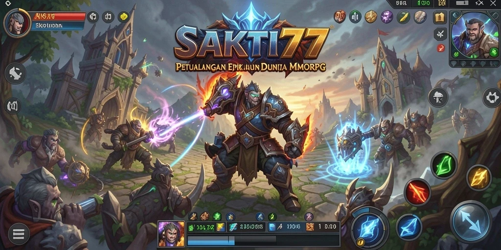 Screenshot menampilkan action-packed gameplay MMORPG di SAKTI77.