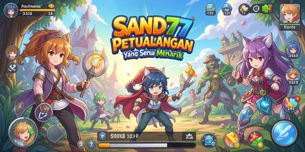 Tampilan gameplay SAND77 dengan karakter Anime yang menawan.