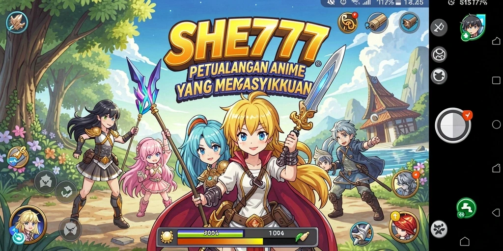 Screenshot menampilkan aksi karakter dalam dunia Anime yang mempesona.