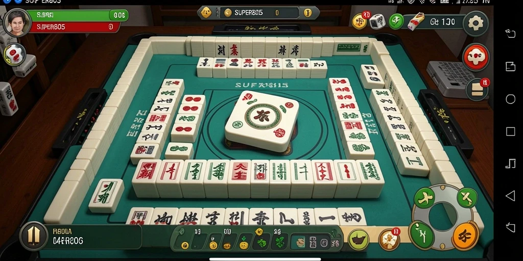 Screenshot SUPER805 menampilkan tantangan dan grafis gameplay Mahjong yang menarik.